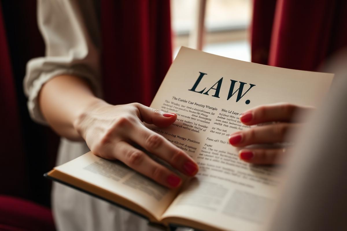 Manos sosteniendo un libro de leyes